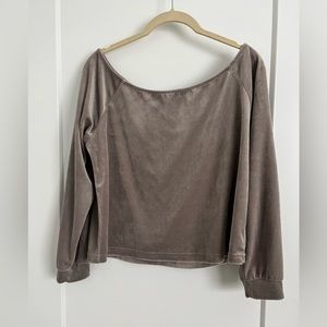 ASOS lounge velvet velour off shoulder sweat and jogger. Size US 6.